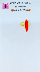 CINCIN BATU MERAH DELIMA DARI KOIN LOGAM 1991-1992 CINCIN WANITA ANTI KARAT ANTI LUNTUR CINCIN TERBARU