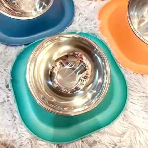 ชามอาหารแมว แบบกันมด ชามอาหารสัตว์ ชามอาหารหมา ชามสแตนเลส ทนทาน