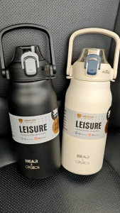 BEAR LEISURE 1.3L กระบอกน้ำสเตนเลส 304 สูญญากาศ 2 ชั้น เก็บอุณหภูมิร้อนและเย็นได้