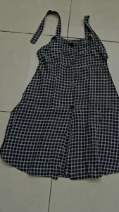 overall anak perempuan biru motif navy XS cewek 5 6 7 thn santai cute