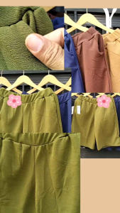 CELANA WANITA KULOT PENDEK 7/8 DI BAWAH LUTUT BAHAN WAFLE CREPE SKINS
