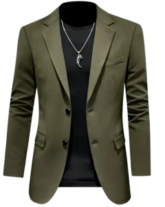 Jas Blazer Pria Slimfit: Model Hijau Army