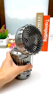 Đèn camping kèm quạt năng lượng mặt trời độc đáo