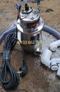 Bơm nước inox 304 12V 100W 10L/phút ống nhựa trắng kèm dây điện