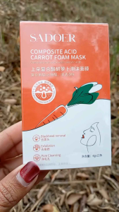 มาร์คแครอทฟองฟู ขจัดสิ่งสกปรกจากใบหน้า รูขุมขนสะอาด สิวหัวดำ สิวอุดตัน 1 box=12pcs (สินค้าพร้อมจัดส่งที่ไทย)