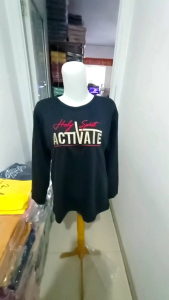 KAOS WANITA LENGAN PANJANG GAMBAR BODDIR WARNA HITAM