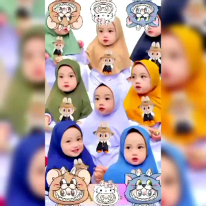 HIJAB ANAK BAYI LABUBU 0-6 Bulan/1-4 Tahun HIJAB ANAK BAYI LABUBU Kerudung Bayi Terbaru Jilbab Bayi Terbaru HIJAB ANAK BAYI LABUBU Terbaru