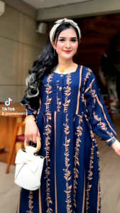 Dress Chibi 3/4 Jumbo LD 120 Motif Bunga Terbaru Kekinian - Daster Viral Tiktok Terbaru - By Batik Udan Mas