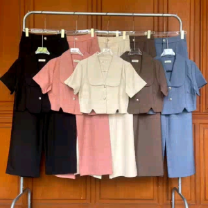 ชุดเซทเสื้อและกางเกง (มี 5 สี) คอบัวกระดุมหน้า งานผ้าดีสีสวย ใส่ได้ทุกโอกาส ชุดเซทสวยๆ ชุดเซทใส่เที่ยว