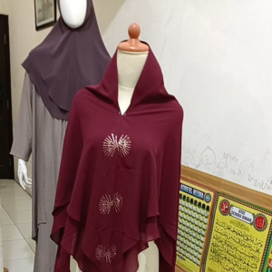 Khimar Nasya Syari Jumbo Ceruty Babydoll Dua Layer Payet Swarosky