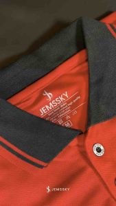 Jemssky - Polo Shirt polos Kombinasi Terkeren T-Shirt Baju Santai Baju Kerja Baju Kerah Brand Quality - Merah
