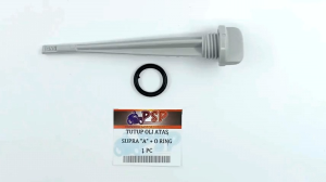 Tutup Oli Atas Supra (Silver) - Penutup Colokan Oli Oil Mesin + Seal Sil Oring O Ring Honda Grand Legenda Supra Fit Supra X Supra Fit New