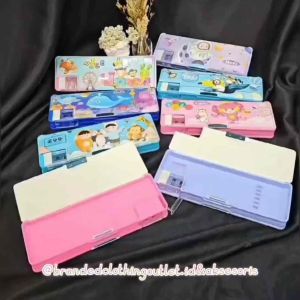 KOTAK PENSIL MAGNET 2SISI PLUS 2RAUTAN + PERKALIAN / TEMPAT PENSIL FANCY IMPORT / TEMPAT PENSIL KARAKTER LUCU / CUTE PENCIL CASE / DZ9517