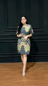 Dres Batik Terbaru M L XL XXL jumbo wanita lengan pendek pekaljaya
