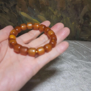 Premium 11.5mm+ Tibetan aged barrel beads bracelet