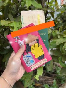 Vỏ hộ chiếu cô gái mặc áo dài-passport cover việt nam - bao hộ chiếu đôi - bọc hộ chiếu áo dài việt nam- passport cover