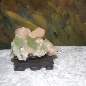 Raw Apophyllite and Stilbite cluster [Natural Crystal] 鱼眼石与辉沸石原石共生矿标