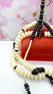 Tasbih Tijani Tulang Kerbau Kombinasi Hitam