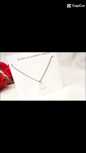 kalung wanita model chery putih titanium anti karat