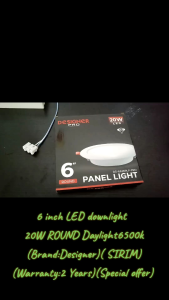 SIRIM LED Downlight 6 Inch 20W Round｜6500K Daylight｜Lampu Downlight｜Energy Saving｜2 Years Warranty