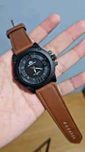 Free Strap Rubber - Promo Jam Tangan Pria Tali Kulit Plat Angka Free Box Dan Batrai Cadangan [ BISA COD ]