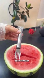 两用西瓜切块器 (1套2个) Dual-Purpose Watermelon Slicer   #喜欢吃西瓜🍉的一定要备上这个#两用西瓜切块器.双头的设计，一斗是刀，另一头是叉。可以切出均匀的瓜块.插着吃✨干净又卫生.厨房好物🌈.