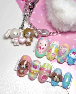 เล็บเพ้นท์เจล ปั้นนูน Sugarbunnies 🍒🐰 ฟรีกาวตะไบ