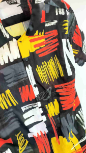 KEMEJA FULLPRINT PRIA/SPOON/MOTIF ABSTRAK WARNA GARIS W