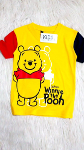 KFS 58 Atasan Baju Kaos Anak Winnie The Pooh Katun Kombinasi Warna Keren Baby&Kids Laki-laki Perempuan Katun Premium Estimasi 6 Bulan Sampai 10 Tahun