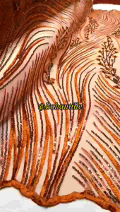 Tulle bordir salur full payet/Bahan kebaya motif Salur Full Payet