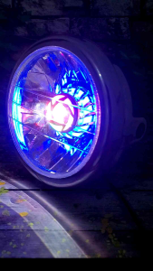 Kedok Lampu Depan Ninja SS Full Crom Glowing Set Proji Rainbow Super Terang PNP Ninja SS Tiger New