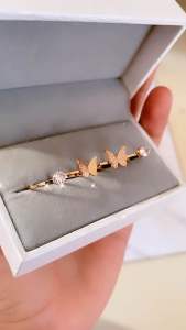 Cincin Titanium Mata Kupu Mata Rosgold CXA172