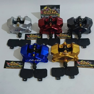 KALIPER NIZZIN 2PISTON 2P FULL WARNA CNC UNIVERSAL ( FREE KAMPAS CADANGAN )