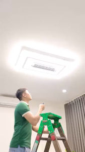 (MẪU CAO CẤP MỚI) Quạt Trần Đèn Led Viền MeCa Cao CấpLed 3 Màu Sáng.Quạt Quay 180 Độ.Trang Trí KháchNhà Hàng.Bảo Hành.