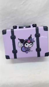 Kuromi Makeup Set with Mirror and Accessories for Kids - Purple Case with 14cm x 14cm x 11cm Dimensions