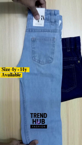 Kids Denim Palazzo Jeans | Korean Baggy Style Wide Leg Pants for Girls | Soft & Comfortable | 4y - 14y | Trend Hub Fashion