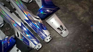 Vover Body Set Fizr Striping Hologram Warna Silver Biru