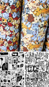 ผ้าเมตร น้องแมว อเนกประสงค์ ลายการ์ตูน หน้ากว้าง 45 นิ้ว ปูโต๊ะ ถ่ายพร๊อพ ฉาก ม่าน