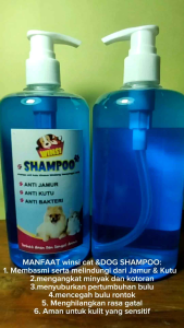 shampo kucing & anjing anti jamur anti kutu anti flek aroma bublel gum kemasan 250 ml