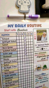 Free spidol | My Daily Routine Muslim Jadwal Sholat Gantung Di dinding Wall Planner Schedule Agenda Kegiatan Rutin | Poster Jalur langit
