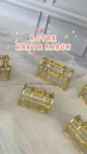 SFS - HIASAN KUE TART KOTAK HARTA KARUN GOLD KECIL CAKE TOPPER DEKORASI KUE BAKING
