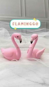 FLAMINGO MEREM DAN MELEK CAKE TOPPER MINIATUR KUE TART ULANG TAHUN ULTAH HIASAN KUE BIRTHDAY FIGUR ANGSA PINK