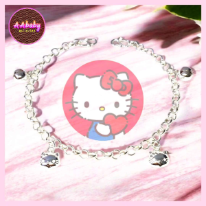 🌈AAbaby Galleries AA416 Original Baby Silver Anklet Bracelet Hello Kitty Rantai Kaki/Tangan/Gelang Kaki Bayi/Kanak