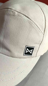 Topi Baseball 7 panel kanvas warna krim limited edition hand made