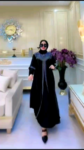 Abaya Turkey Arab Hitam Terbaru - Ayuni