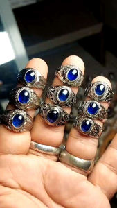 Batu Cincin Blue Safir / Permata Sapphire Biru / Kasmir / King Safir