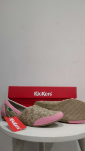 Sepatu Kulit KCR.09 Cream Pink Alas Karet Lentur Anti Slip