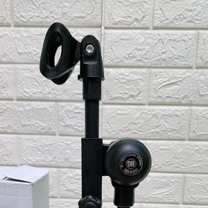 Stand Mic Pendek Besi Hitam HALO +Holder mic