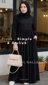 AMIRA DRESS GAMIS IMPOR TERBARU RAYON TWIIL POLOS ELEGANT SIMPLE BUSUI FRIENDLY  BY GALLERY NAUREN