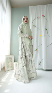 Set Gamis Dress Abaya Premium Syari Branded Biru - Ungu Lilac - Pink - Purple - Matcha - Black - Hitam - Mewah Masya Syari Terbaru Abaya Zelena MADENIA SYARI By MASYA